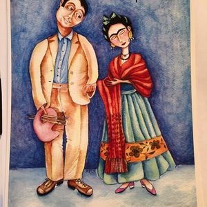 PRINT Frida Kahlo Diego Rivera by Cris Melo